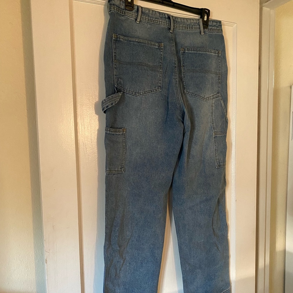 ❌SOLD❌Fashion Nova Carpenter Baggy Utility Cargo Pants Skater Jeans denim size 9 - Picture 10 of 12